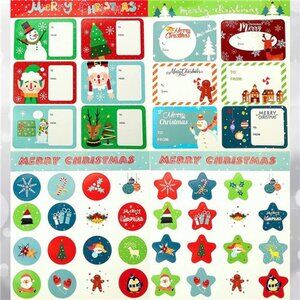 448PCS Christmas Gift Sticker Labels, Self Adhesive Christmas Name Tag Stickers